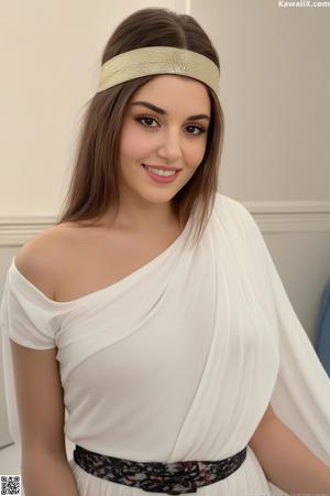 A woman in a superman costume posing for a picture.